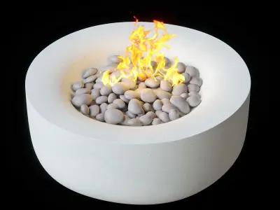 The AURA fire table by Lumacast Low-poly 3D model