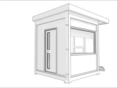 container guard booth 250cm x 250 cm plus roof many formats 3D model buy