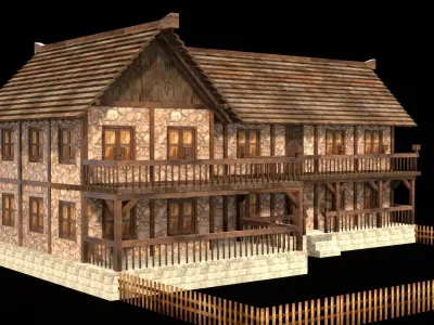Complete Low Poly Medieval House Pack  Detailed Exterior Models Low-poly 3D model