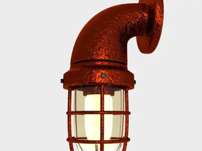 INDUSTVILLE industrial outdoor wall light in rust 3D model