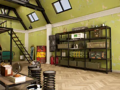 Loft Interior Scene  3D model