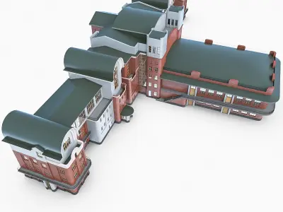 Residential Buildings Collection Low-poly 3D model