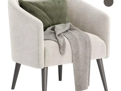 curved nest armchair 3D model