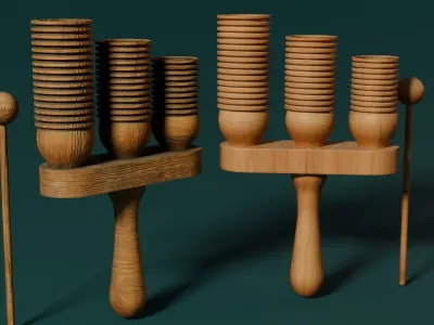 Wooden Agogo 3D model