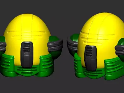 helmet high poly sculpt 3d printable ver 7 3D model 3D model 152