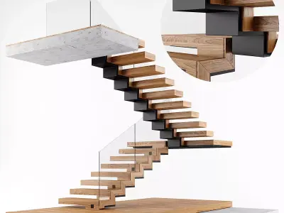 Modern Interior Stair 3D model