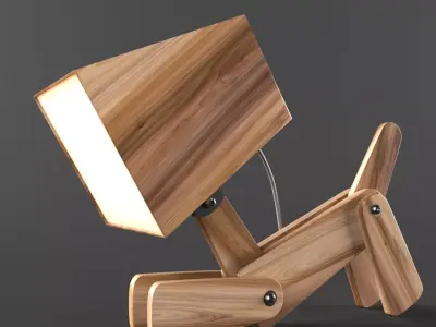 Dogi Adjustable Wooden Table Lamp 3D model