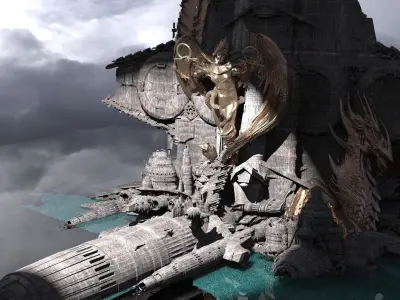 Colossal Babylonian Temple Structures Ship 3 Kibosh 3D model