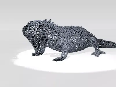 Iguana Voronoi 3D model