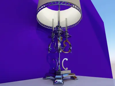 Lighting nightstand with lamp 3D print model