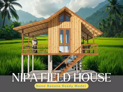 Nipa Field House - Applied Vernacular Modern - Tiny Home 3D model
