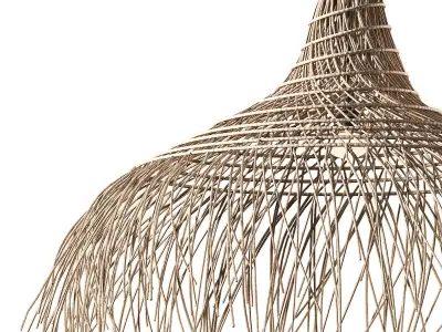 Modern Rattan Hat Pendant 3D model