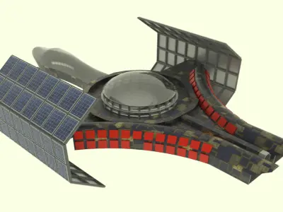 Jupiter - 800 Spaceship  Low-poly 3D model