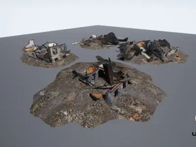 War Debris Pack Low-poly 3D model