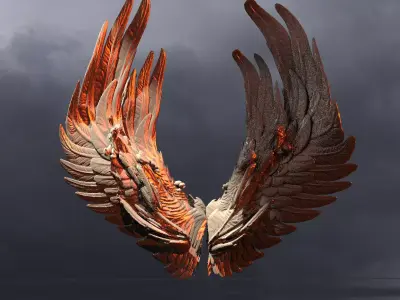 Dantes Creasant Wings 2  3D model