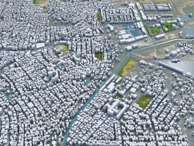 Batam City Riau Islands Indonesia 70km Low-poly 3D model