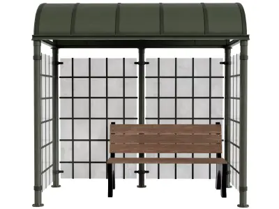 Bus Stop V2 Low-poly 3D model