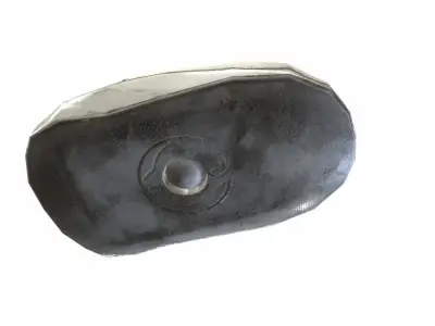 White retro vintage old rollder ball pc mouse da1 Low-poly 3D model