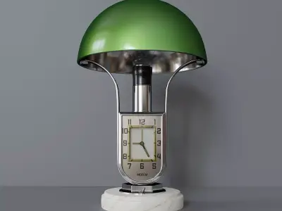 Art Deco table clock lamp 3D model