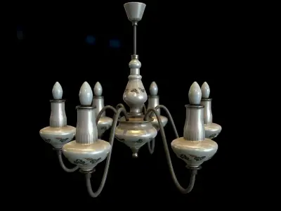  Retro Chandelier Low-poly 3D model