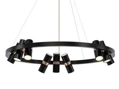 SPOOR chandelier with six lights hanging from it 3D model