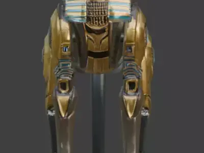 Futuristic Cyberpunk Anubis Statue Low-poly 3D model