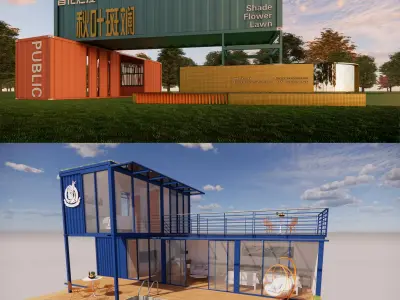 Container coffee shop-16 3D model