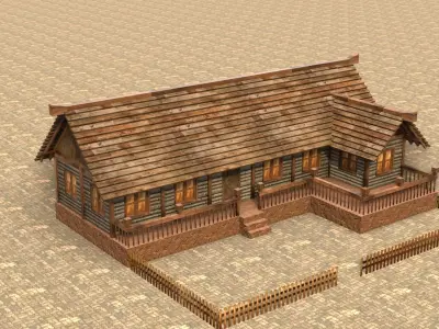 Medieval house sixteen 15 Low-poly 3D model