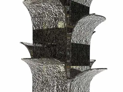 Carlo Nason Model LT320 Cactus Floor Lamp for Mazzega 3d model 3D model