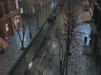 3D Industrial City Block- City Street 3D model