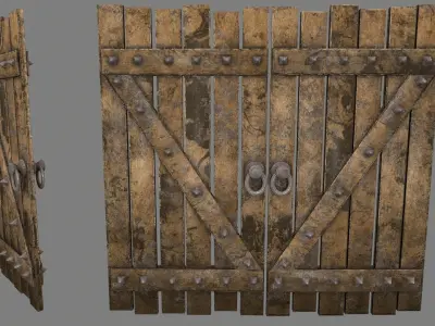 Medieval Door   Low-poly 3D model