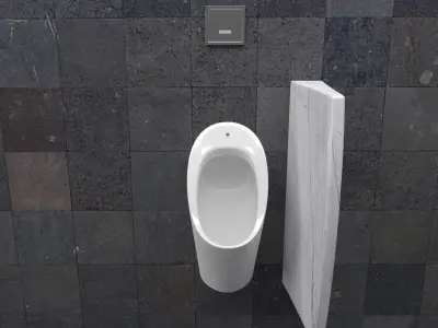 Urinal 5 with tiled walls 3D model