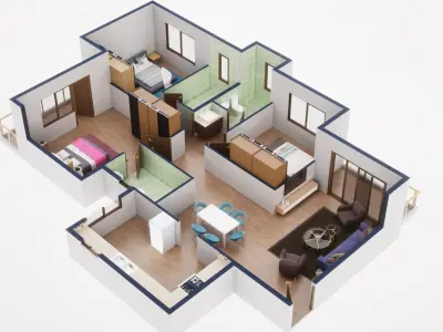 3D Floor Plan Model 46 3D model