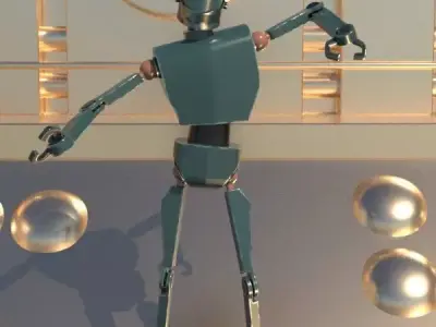 3D Robot Model and Robot Lab Environment Model Low-poly 3D model