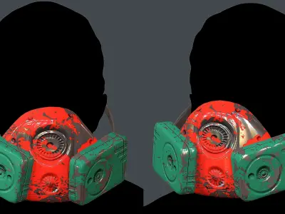 Gas mask helmet 3d model scifi Low-poly  Low-poly 3D model 491