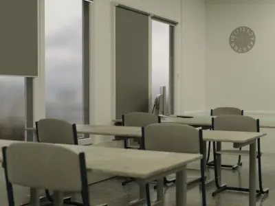 Dutch Classroom Free low-poly 3D model