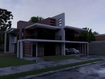 Casa Scene-villa-modern house 3D model 81
