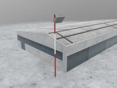 EDDH Hangar G Low-poly 3D model