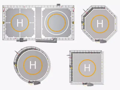 Heliports Mega Collection 3D Model Pack