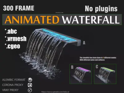 Waterfall Fountains Swimming Pool Cascade 3D model