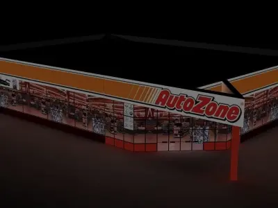 USA chain store - AutoZone Low-poly 3D model