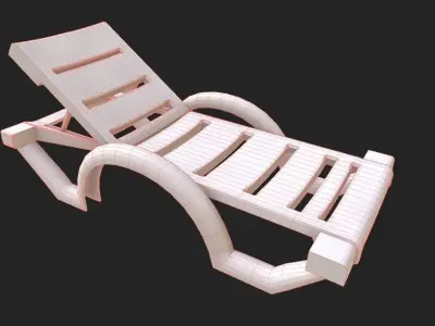 Swimming pool lounger Low-poly 3D model
