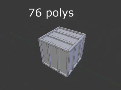 low poly metal crate Low-poly 3D model