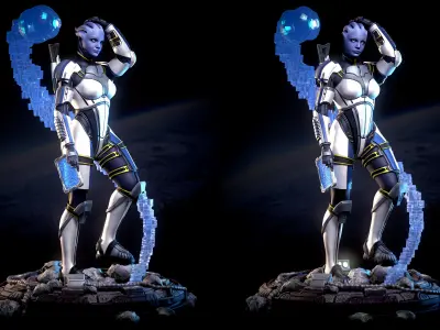 Mass Effect Fanart - Liara TSoni 3d print model Pose 1 3D print model