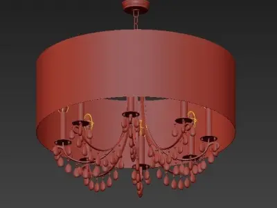 Hampton 8 Light Drum Shade Chrome Chandelier 3D model
