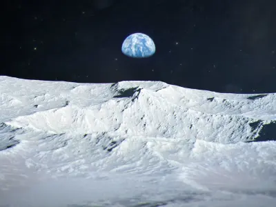 Cratered Moon - Terrain Model A 3D model