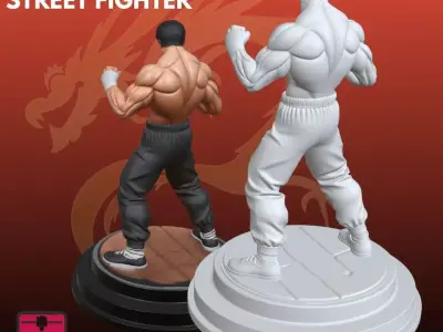 Street Fighter Inspired STL Dynamic Action Figure 3D 3D print model