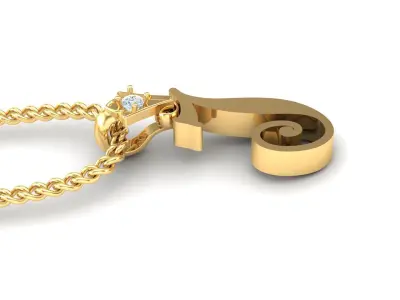 Alphabet V3 Light Gold  Font Pendant J 3D print model