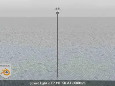 Street Light 6 F2 M1 K0 A1 6000mm Low-poly 3D model