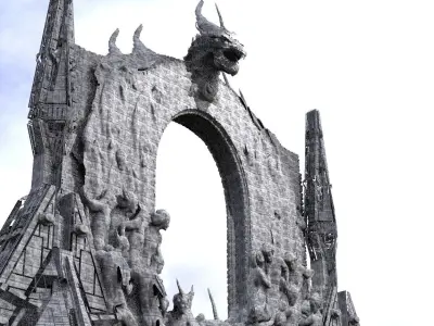 Medieval Portal Dantes Hell inferno Doorway 2  3D model